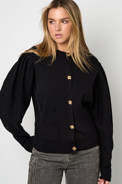 Strickjacke mit floralen Knöpfen h5 Bild7